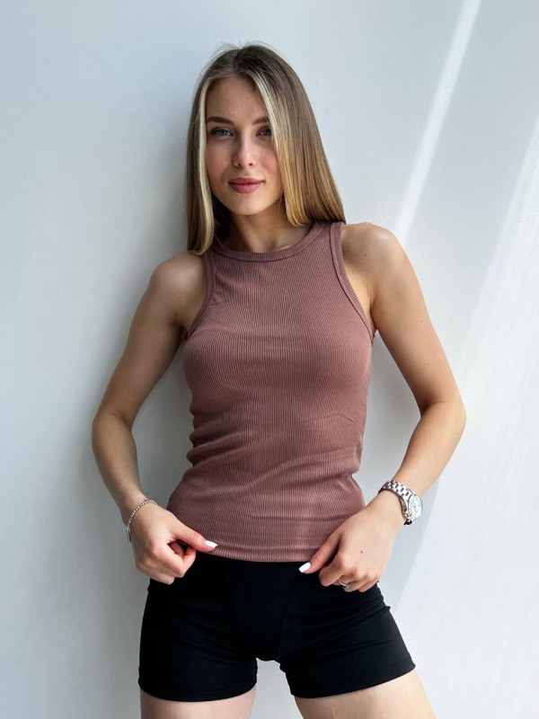 Майка жіноча рубчик мокко