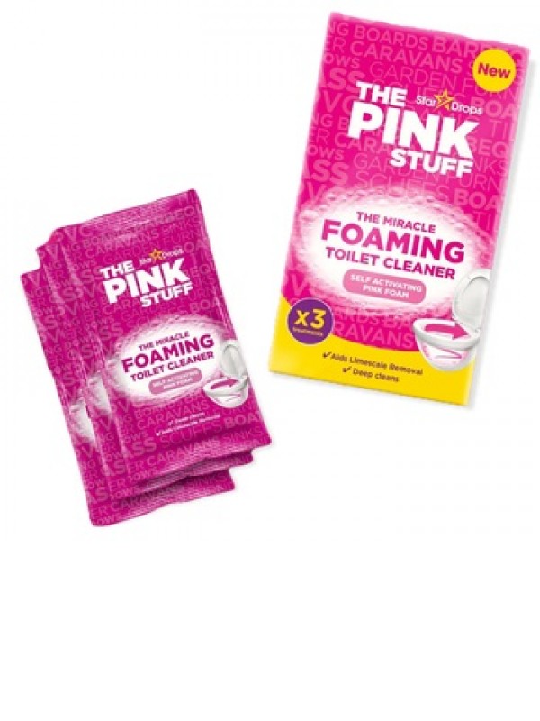 Пакетики- порошок для чищення унітазу з активною піною від нальоту Pink Stuff Power Foaming toilet cleaner active pink foam 3 уп*100 г