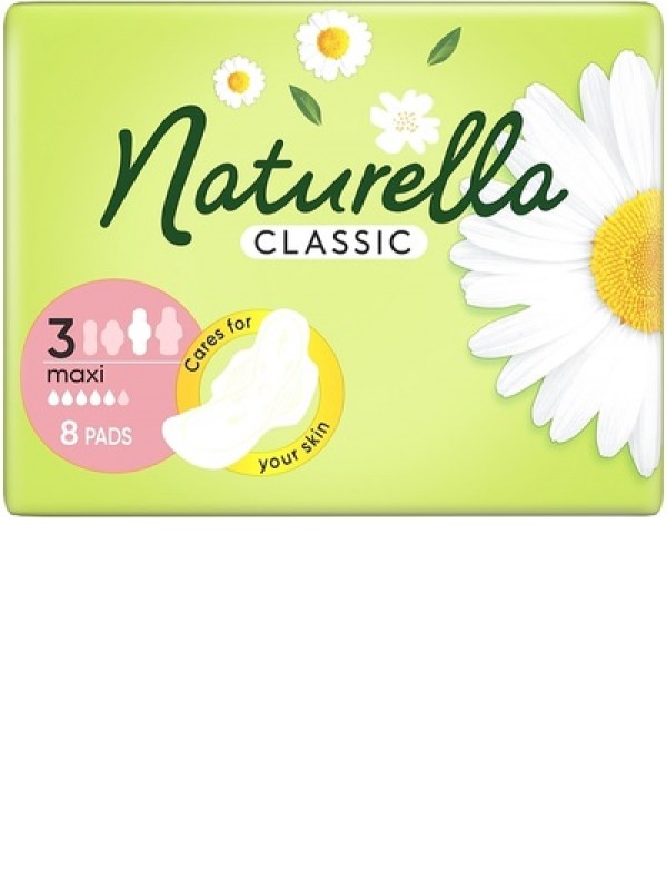 Гігієнічні прокладки з крильцями, 8 шт - Naturella Classic Basic Maxi 8шт