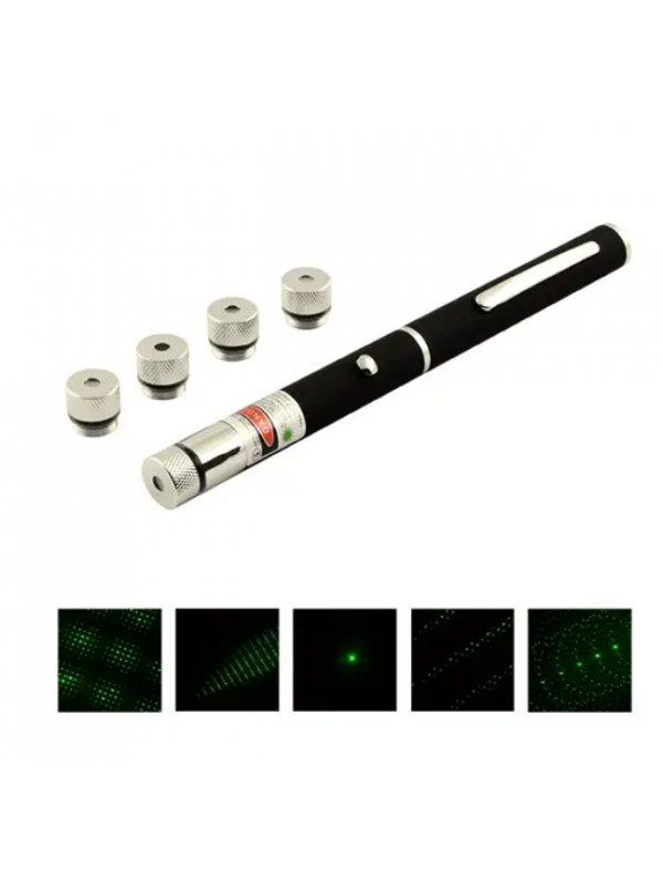 Лазерна указка Green Laser Pointer + 5 насадок